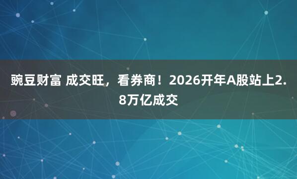 豌豆财富 成交旺，看券商！2026开年A股站上2.8万亿成交